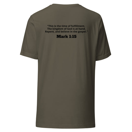 Repent. Mark 1:15 Tee - Black Lettering
