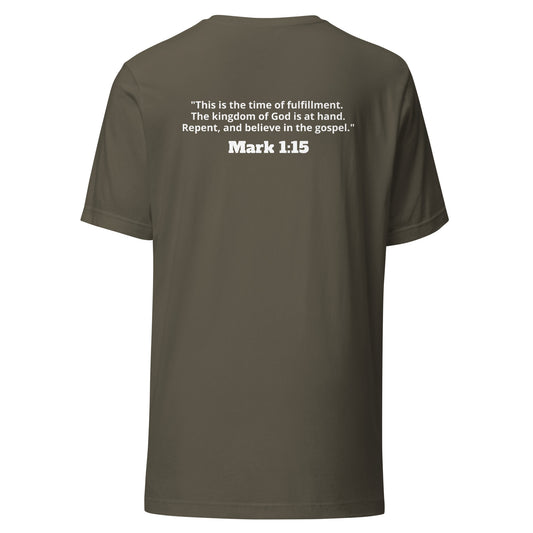 Repent. Mark 1:15 Tee - White Lettering